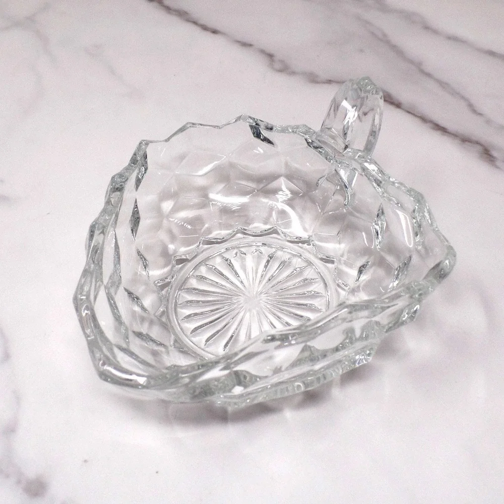 Vintage Fostoria American Clear (2056) Handled Three-cornered Nappy Bowl #501